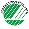 Logo Nordic Swan green with white swan and text
