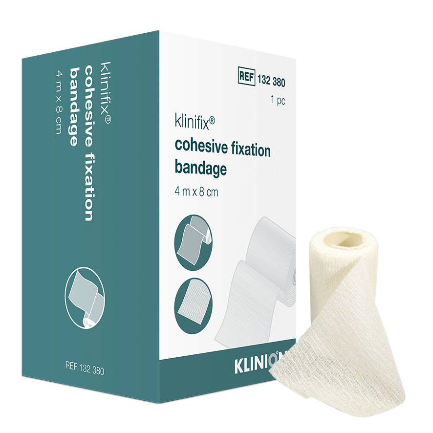 Cohesive fixation bandage with box