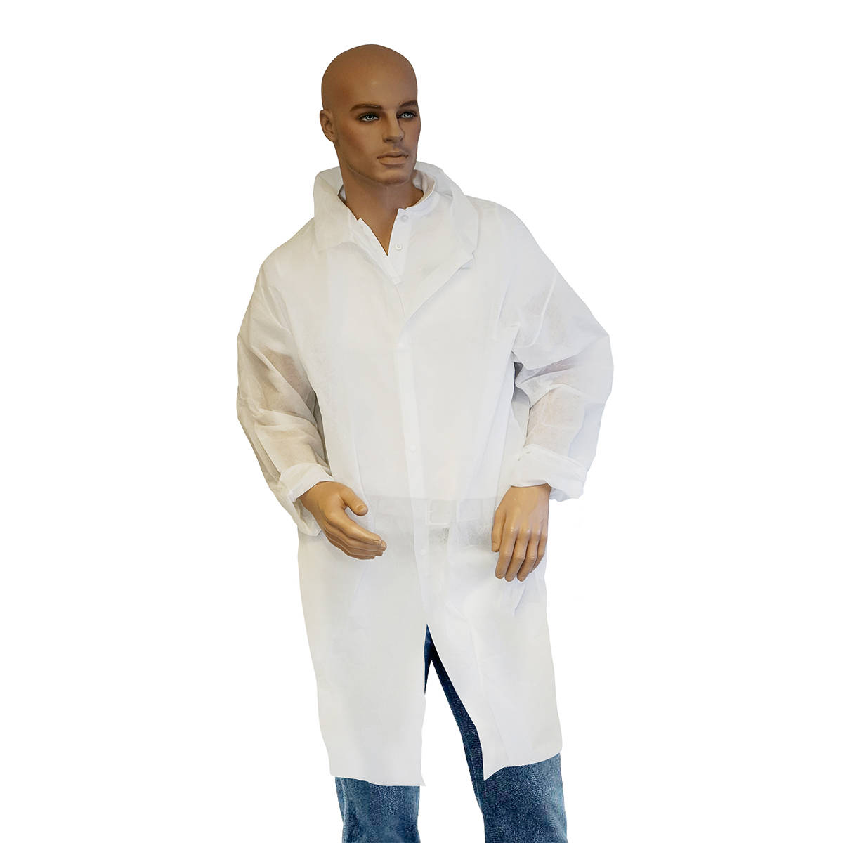 Doll wearing white visitor gown