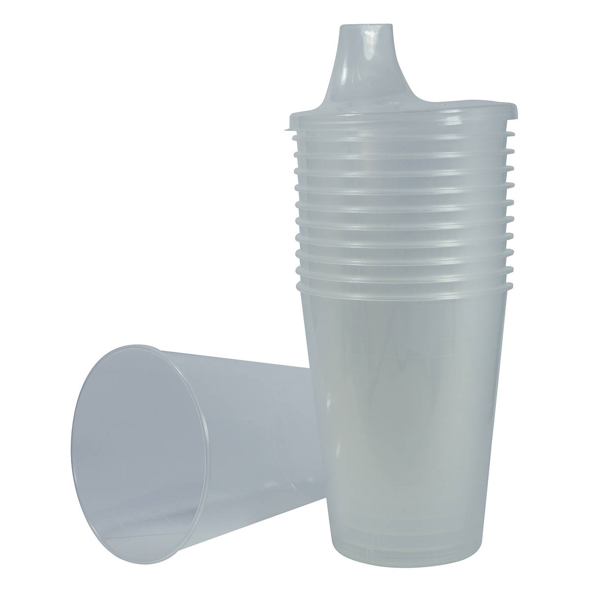 Stacked drinking cups with spout lid