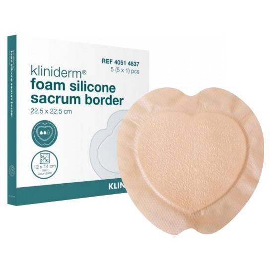 Foam silicone sacrum border plaster with box