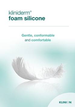 Front of Kliniderm foam silicone leaflet