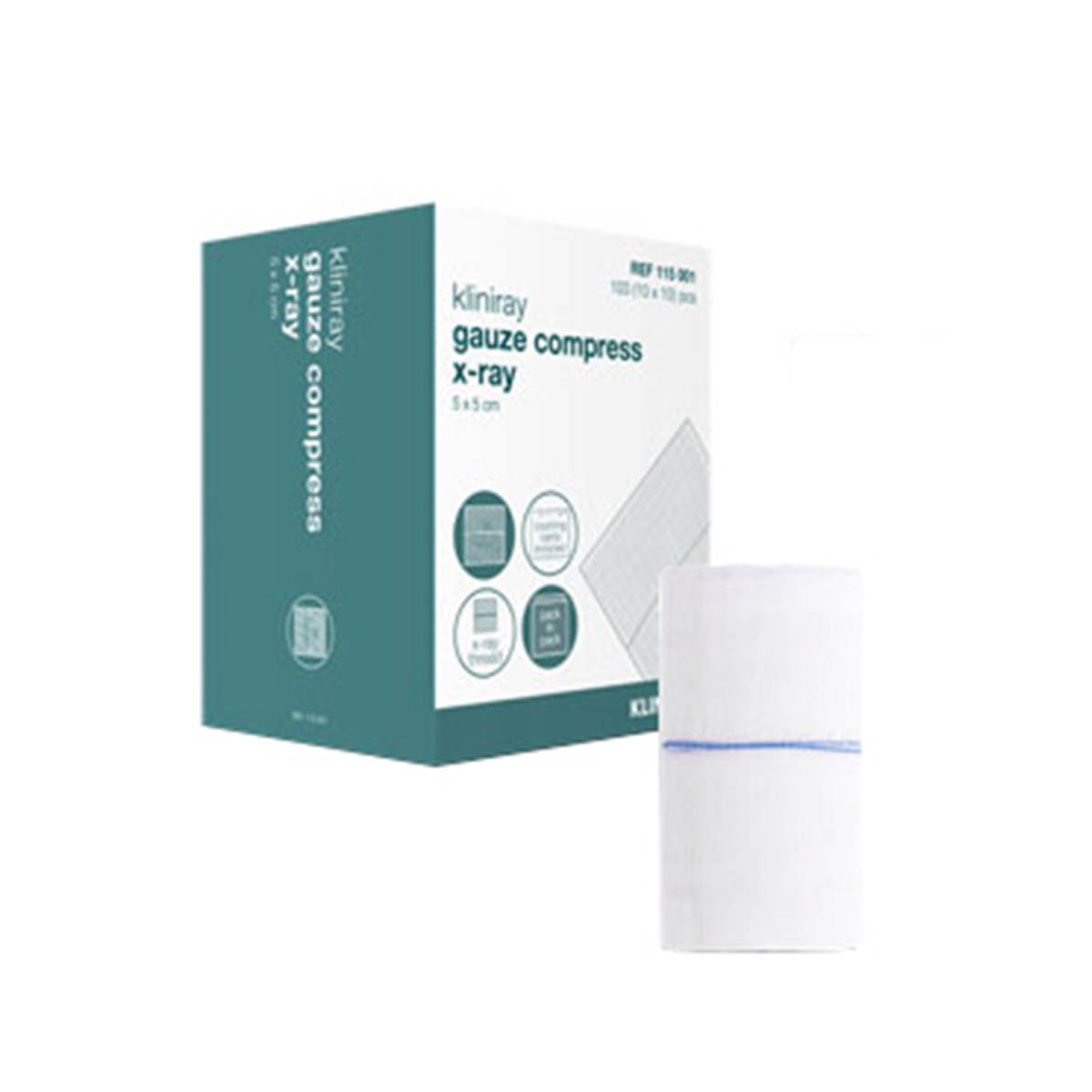 Hydrophilic gauze compress with x-ray detectable thread