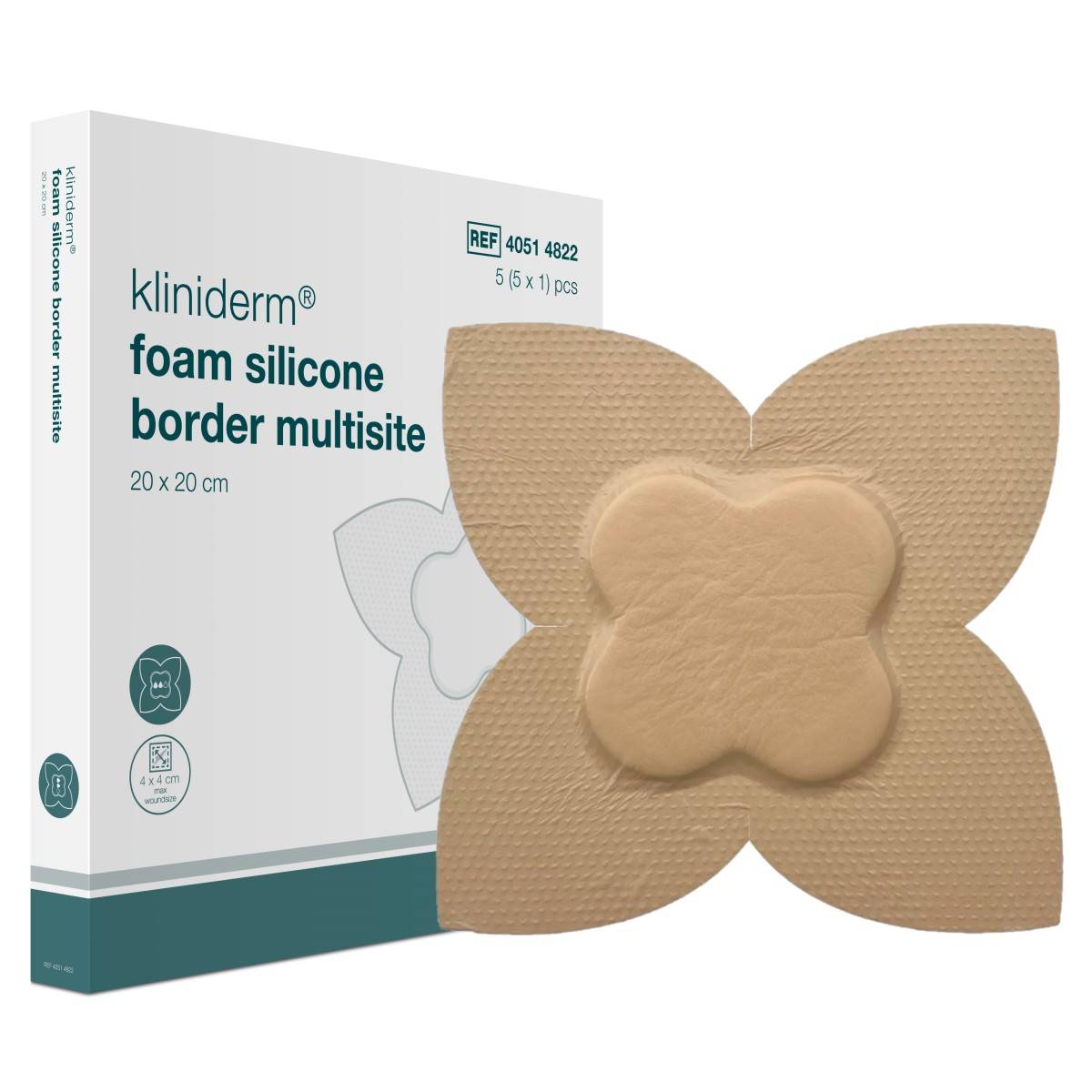 Kliniderm Foam Silicone Border Multisite with packaging