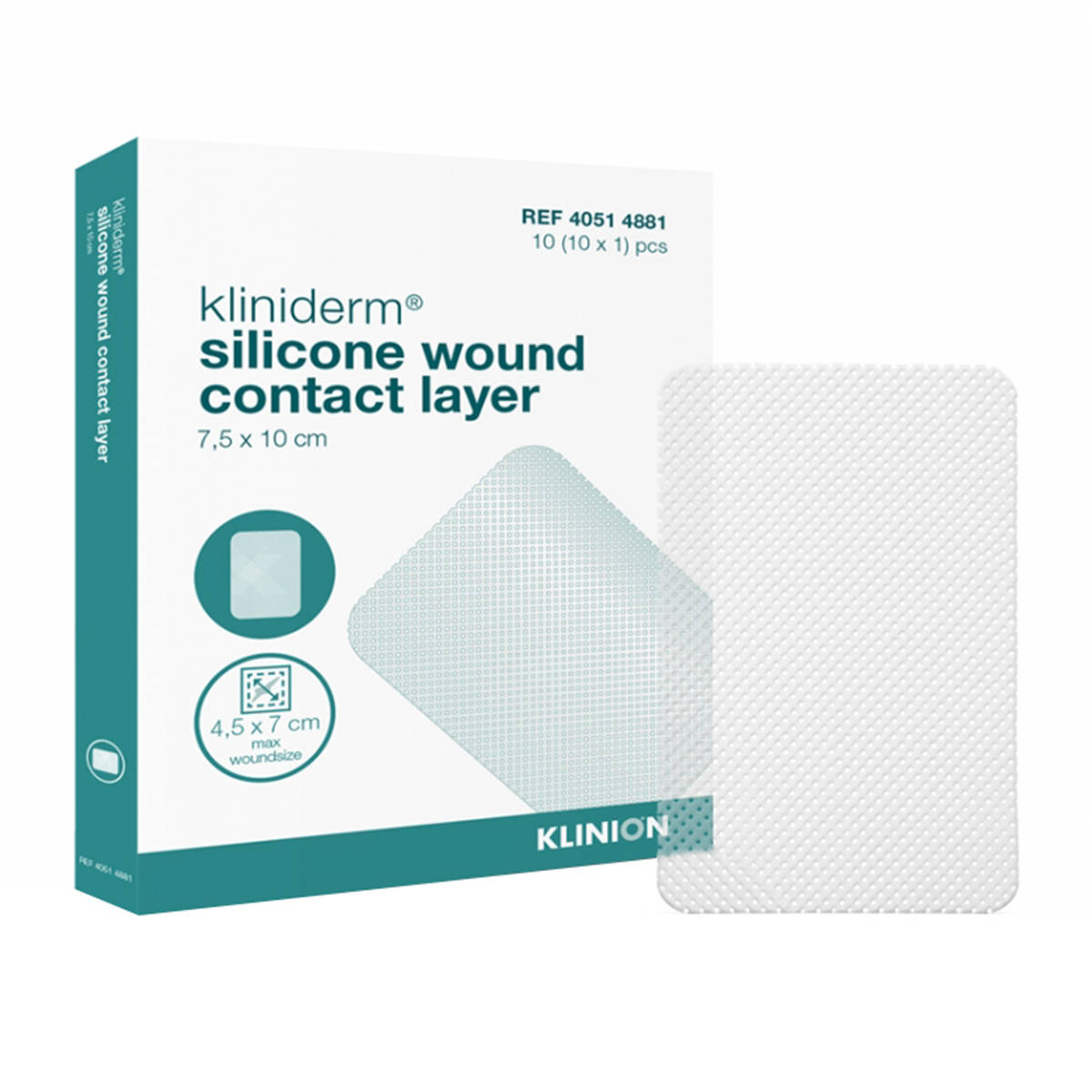 Silicone wound contact layer dressing with box